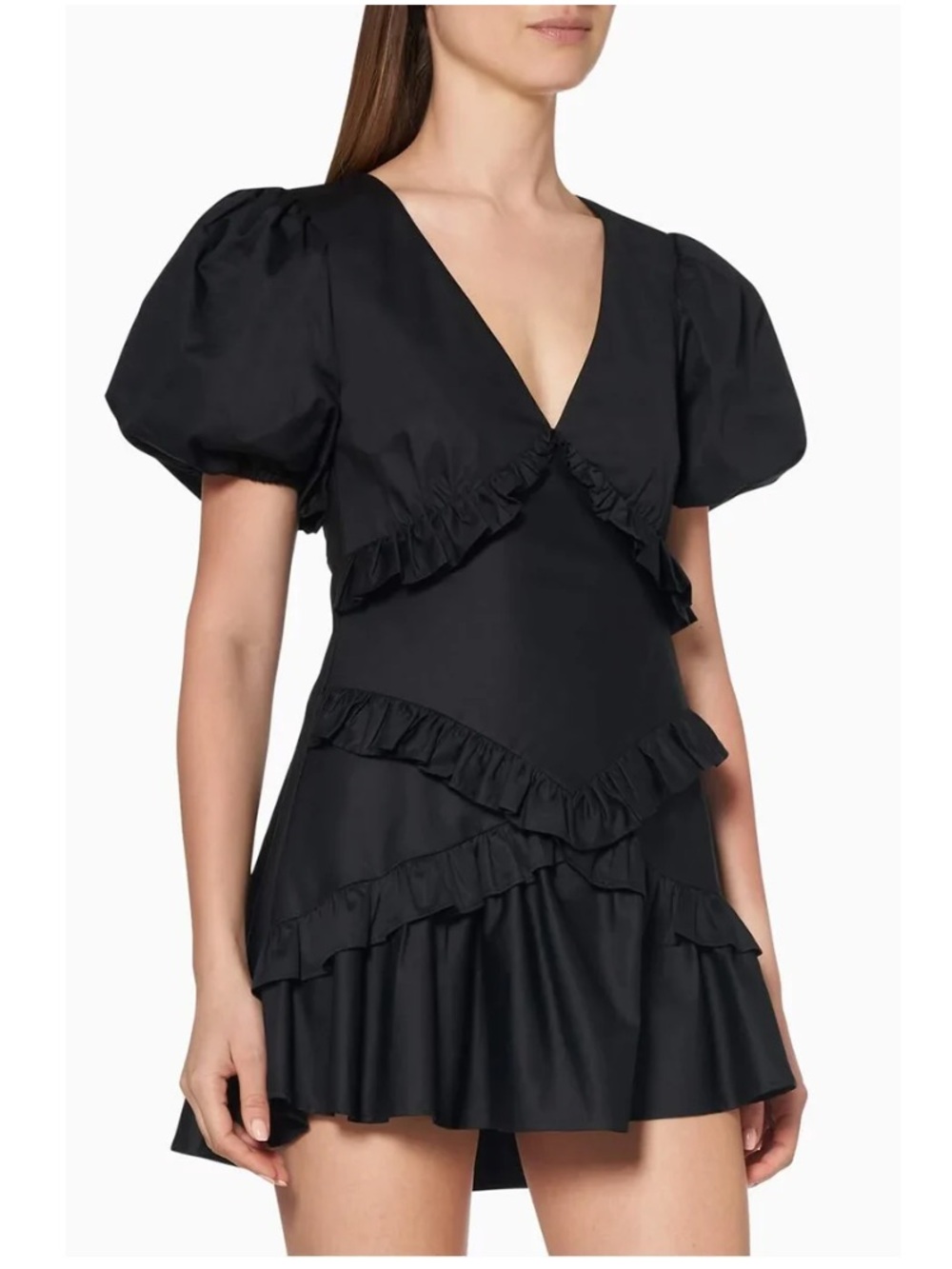 Maggie Marilyn Black Ruffle Minidress